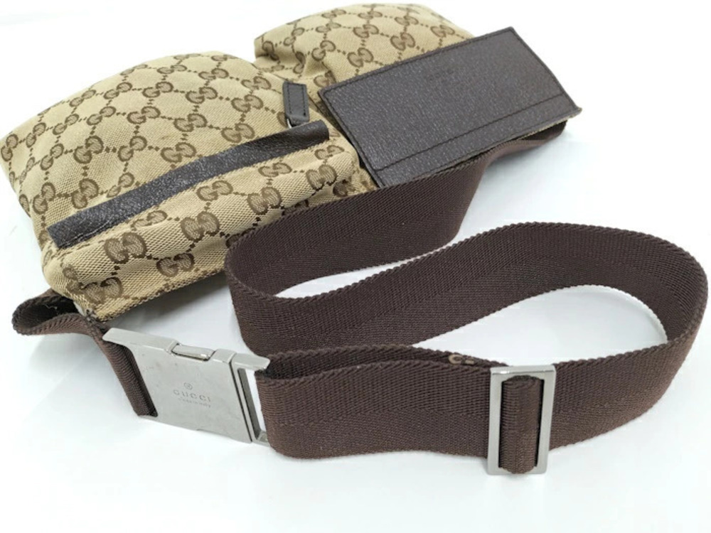 Gucci Waist Bag Body GG Canvas Leather Brown - Picture 6 of 8